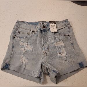 NWT Rue21 Light Blue Distressed Jean Shorts Size 6